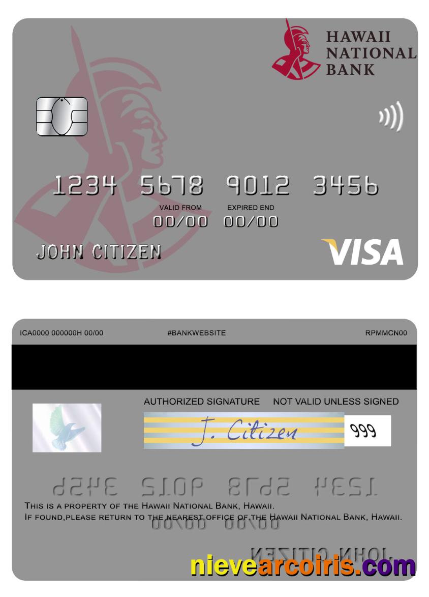 Hawaii, Hawaii National Bank visa card